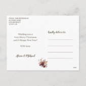 クリスマス結婚したの休日の写真を楽しく新婚 シーズンポストカード (裏面)