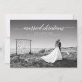 クリスマス結婚したの新婚写真 |白 シーズンカード (正面)