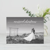 クリスマス結婚したの新婚写真 |白 シーズンカード (スタンド正面)