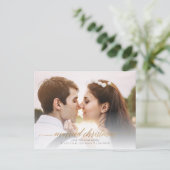 クリスマス結婚したの新婚写真 |金ゴールド シーズンポストカード (スタンド正面)