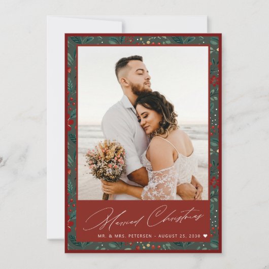 クリスマス結婚したの新婚旅行 案内状 (正面)