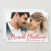 クリスマス結婚したの結婚写真ホリデーカード シーズンカード (正面)