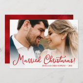 クリスマス結婚したの結婚写真ホリデーカード シーズンカード (正面/裏面)