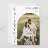 クリスマス結婚したフォトア数々のーチクリスマスクリスマス シーズンカード (正面)