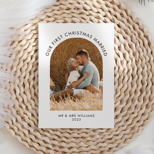 クリスマス結婚したフォトア数々のーチクリスマスクリスマス シーズンカード