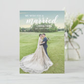 クリスマス結婚したフォトホリデーカード 招待状 (スタンド正面)