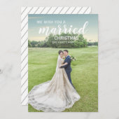 クリスマス結婚したフォトホリデーカード 招待状 (正面/裏面)