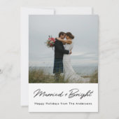 クリスマス結婚したライトと明るい新着写真 シーズンカード (正面)