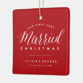 クリスマス結婚した初のミスター&ミセス結婚ズ セラミックオーナメント (左)