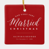 クリスマス結婚した初のミスター&ミセス結婚ズ セラミックオーナメント (正面)