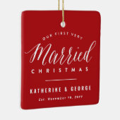 クリスマス結婚した初のミスター&ミセス結婚ズ セラミックオーナメント (右)
