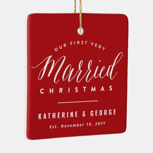 クリスマス結婚した初のミスター&ミセス結婚ズ セラミックオーナメント (右)