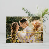 クリスマス結婚した初のミスター&ミセス結婚ズ 箔招待状 (立ち正面)