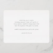 クリスマス結婚した初の結婚写真コラージュ 箔シーズンカード (裏面)