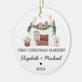 クリスマス結婚した水の第1色クリスマスツリー セラミックオーナメント (左)