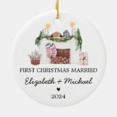 クリスマス結婚した水の第1色クリスマスツリー セラミックオーナメント (裏面)