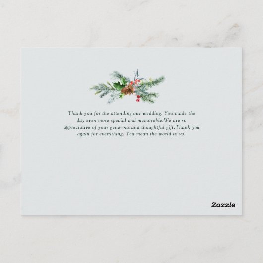 クリスマス結婚した |トレンディースクリプトクリスマス ポストカード (裏面)