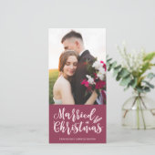 クリスマス結婚した | パインモダンマウブ写真 シーズンカード (スタンド正面)