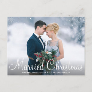クリスマス結婚した 優雅な結婚披露宴 ポストカード