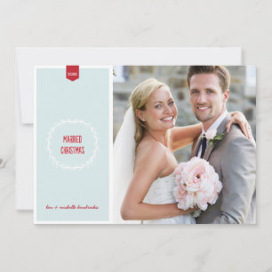 クリスマス結婚した  新婚ホリデーの写真カード シーズンカード