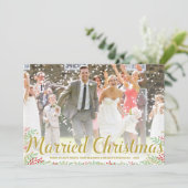 クリスマス結婚した |新婚ホリデーの写真カード シーズンカード (スタンド正面)