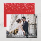 クリスマス結婚した | 白いスクリプトの写真 ポストカード (正面/裏面)