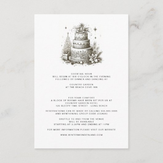 クリスマス結婚と詳細 エンクロージャーカード (正面)