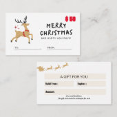 クリスマス結婚のためのギフトカード$50 名刺 (正面/裏面)