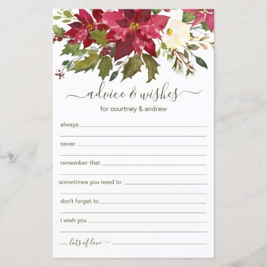 クリスマス結婚のアドバイスと願い (正面)