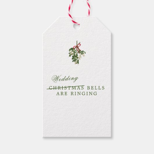 クリスマス結婚のカクテルナプキン ギフトタグ (正面)