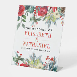 クリスマス結婚のカップルの名前は歓迎する 台座サイン