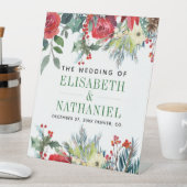 クリスマス結婚のカップルの名前は歓迎する 台座サイン (インサイチュ)