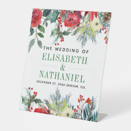 クリスマス結婚のカップルの名前は歓迎する 台座サイン