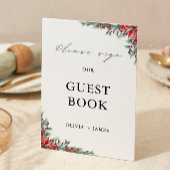 クリスマス結婚のゲストブックサインテンプレート 招待状