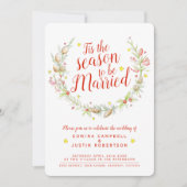 クリスマス結婚のコーンの果実のスターウォーター色 招待状 (正面)