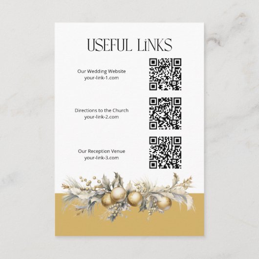 クリスマス結婚のゴールデンホリーベル詳細 エンクロージャーカード (裏面)