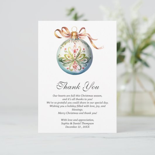 クリスマス結婚のサンキューカード サンキューカード (スタンド正面)