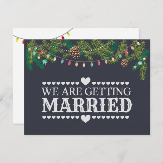 クリスマス結婚のシャルボード日付を保存 案内ポストカード (正面/裏面)