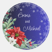 クリスマス結婚のステッカー ラウンドシール (正面)