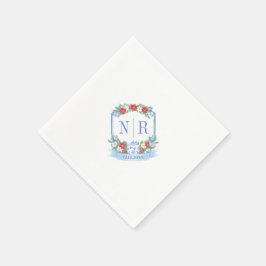 クリスマス結婚のチャイノアイセリーカップルのモノグラム スタンダードカクテルナプキン