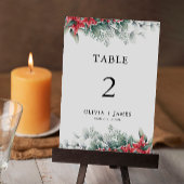 クリスマス結婚のテーブルカードテンプレート 招待状