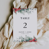 クリスマス結婚のテーブルカードテンプレート 招待状