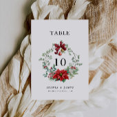 クリスマス結婚のテーブルカードテンプレート 招待状