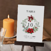 クリスマス結婚のテーブルカードテンプレート 招待状