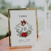 クリスマス結婚のテーブルカードテンプレート 招待状