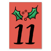 クリスマス結婚のテーブル番号 テーブルナンバー (裏面)