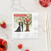 クリスマス結婚のナプキン 縁ありカクテルナプキン (インサイチュ)