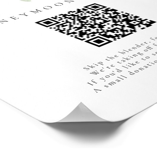 クリスマス結婚のハネムーンおもしろいQRコード記号 ポスター (角)