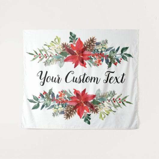 クリスマス結婚のバックドロップ、ホリデーフォトブースT タペストリー (正面(横))