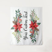 クリスマス結婚のバックドロップ、ホリデーフォトブースT タペストリー (正面)